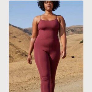 Girlfriend Collective Size L 28.5" inseam "Mulberry" Cami Unitard EUC Singlet